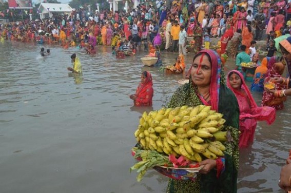 'Chhath' puja celebrated in Tripura